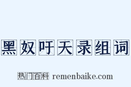 黑奴吁天录组词是什么意思的图片